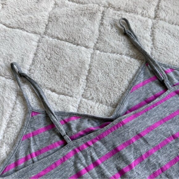 Victoria's Secret PINK | Gray and Pink Striped Romper | Size Medium - Picture 4 of 10